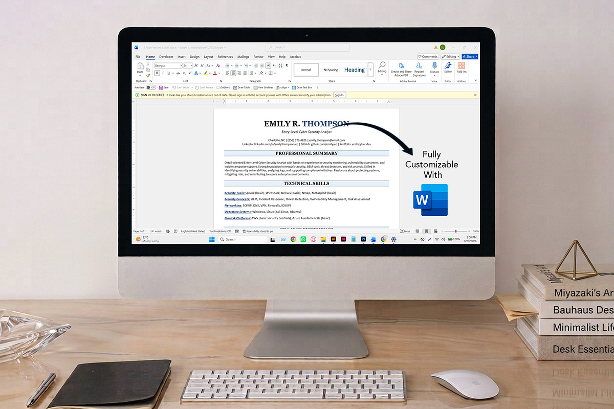 ATS-Friendly Cybersecurity Resume, a Resume Template by Design_Xlab (Photo 3 of 10)
