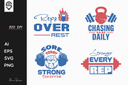Motivational Gym Workout Quotes, a Graphic by shaondesigns (Thumbnail 1 of 5)