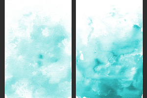 Teal Ombre Watercolor Backgrounds