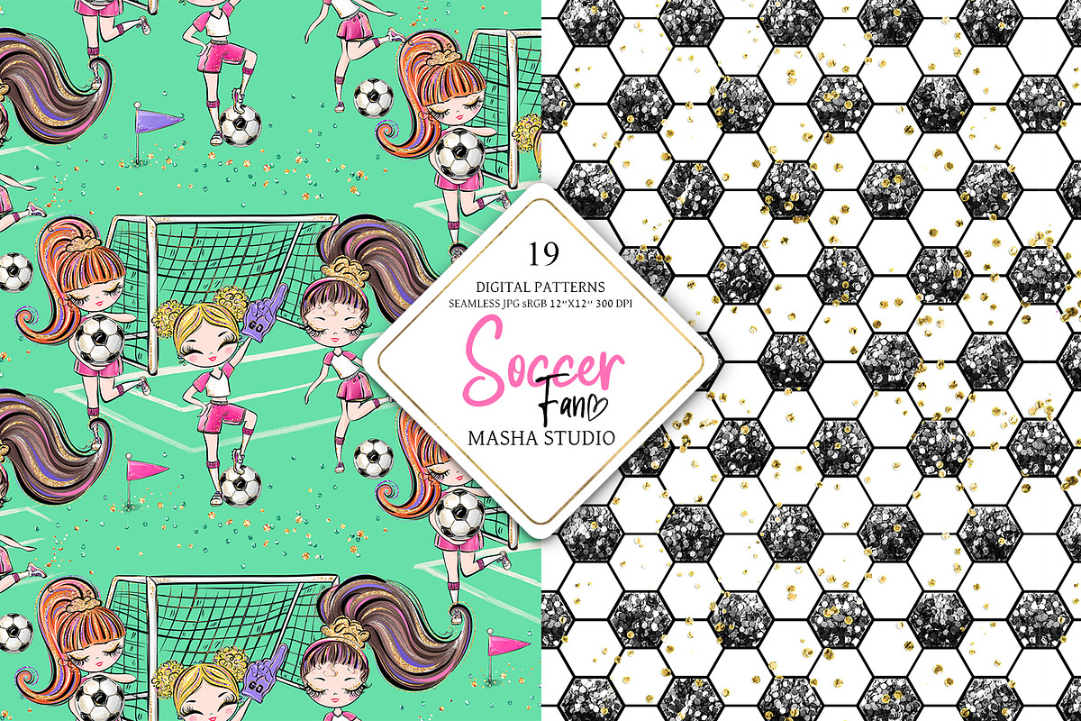Soccer Seamless Digital Papers, a Pattern Graphic by Masha  Studio (Photo 5 of 8)