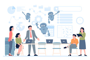Work process with ai. Android help, a Person Illustration by LadadikArt