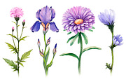 Blue and purple summer nature, a Texture Illustration by Sundra (Thumbnail 3 of 9)