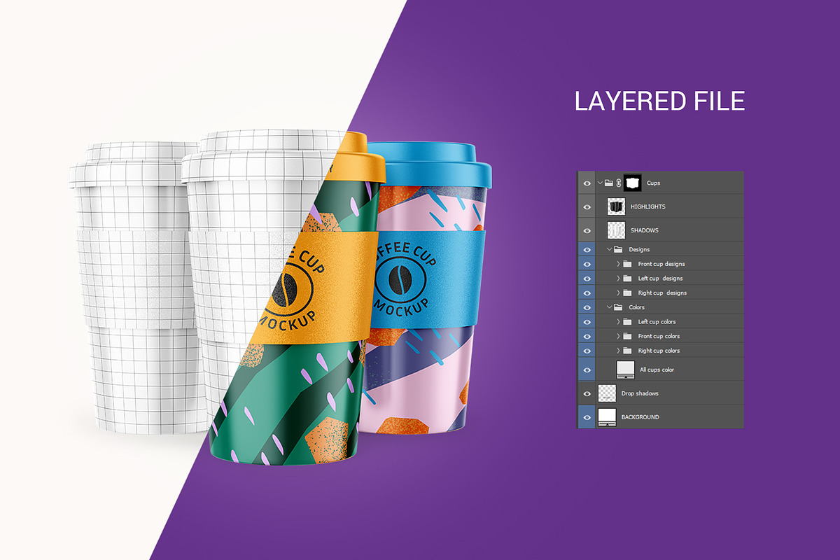 Reusable Coffee Cups Mockup, a Cups & Container Mockup by ShooShooShop (Photo 2 of 3)