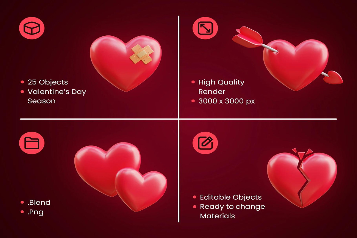 Valentine's Day 3D Icon, an Object 3D Model by Creative Perspective (Photo 2 of 6)