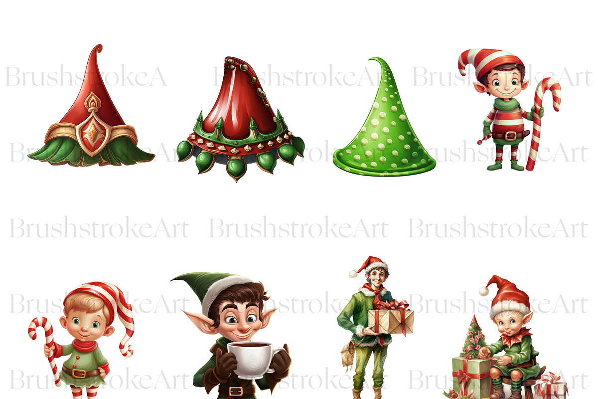 Cute Elf Clipart, Christmas Elf PNG, a Sport Illustration by BrushstrokeArtGB (Photo 5 of 9)