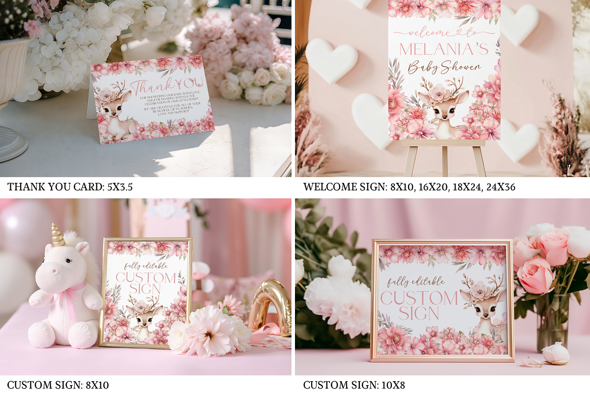 Oh Deer Baby Shower Bundle, an Invitation Template by Digital_Mind (Photo 3 of 8)