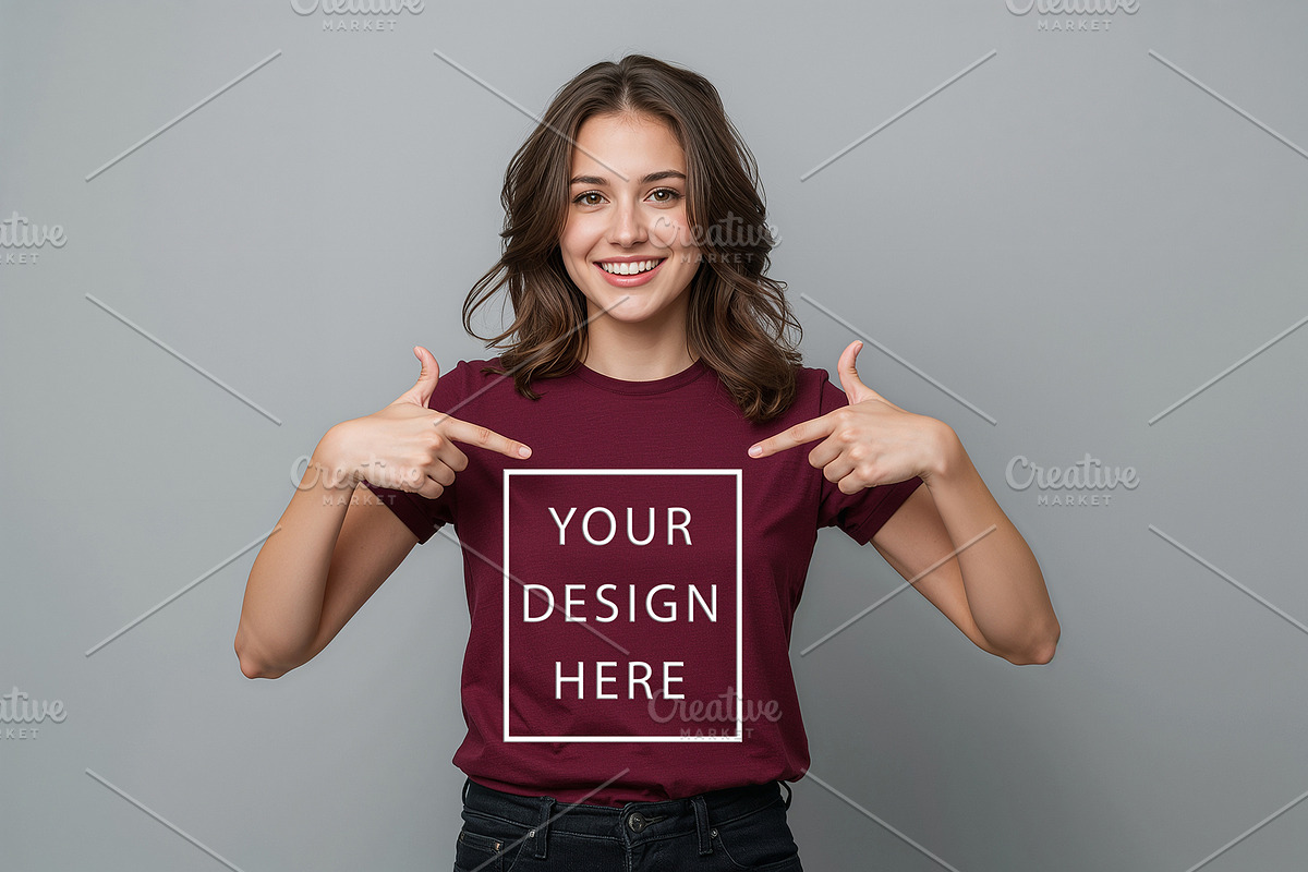 T-Shirt Mockup - Maroon Edition, a Shirt Mockup by ForhadGFX (Photo 8 of 12)