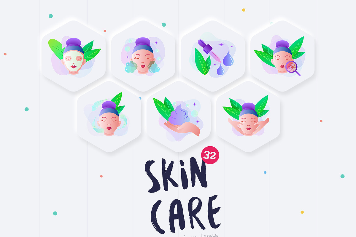 Skin Care | 32 Icons Set Hand Drawn, an Outline Icon by Marina Silence (Photo 2 of 18)