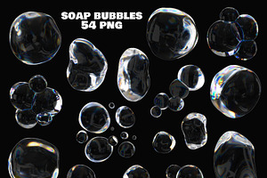 3D Soap Bubbles And Letters Set