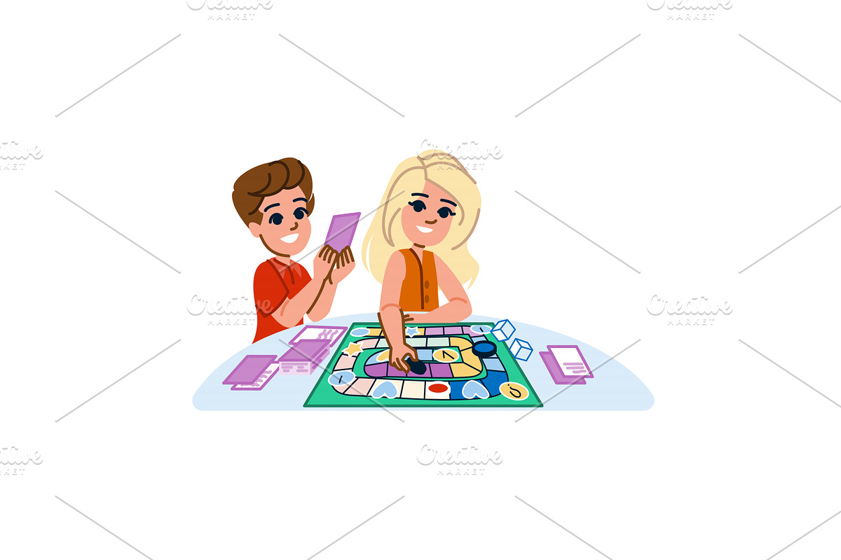 Children playing board game, an Education Illustration by pikepicture