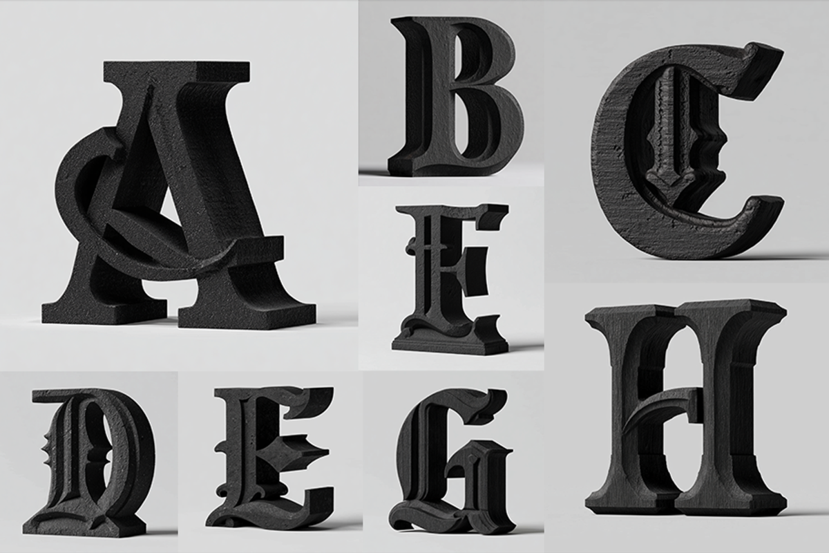 Blackletter Alphabet, a Decorative Illustration by Picturesque Stories (Photo 2 of 7)