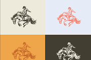 Western Rodeo Cowboy Illustration, an Animal Illustration by Ok Art & Design (Thumbnail 2 of 3)