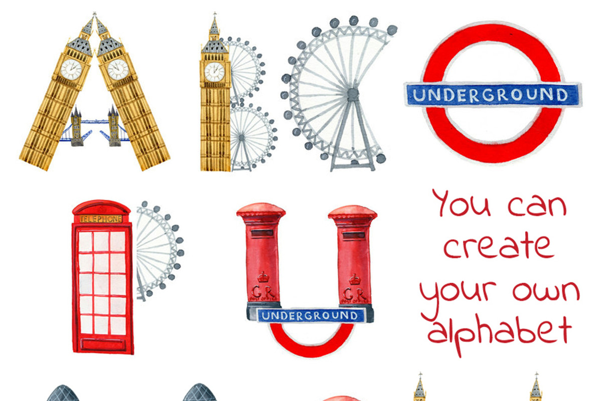 London elements, travel symbols, an Illustration by fiolika (Photo 3 of 7)