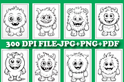 200 Cute Monster Coloring Pages for, a Stationery Template by Design Station (Thumbnail 2 of 6)