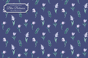 Blue Botanica – Floral Pattern Set, a Pattern Graphic by L- design studio (Thumbnail 3 of 12)