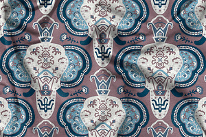 Ethnic Elephant Patchwork Pattern