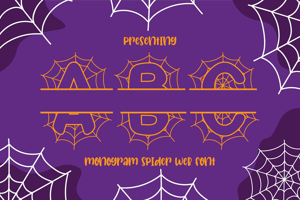 Spider Web Halloween Monogram Font, a Symbol Font by Aqua Artistry Creations (Photo 1 of 7)