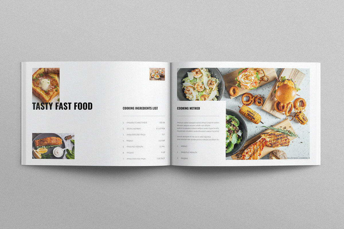 Cookbook Recipe Book Landscape, a Brochure Template by E-Type (Photo 4 of 7)