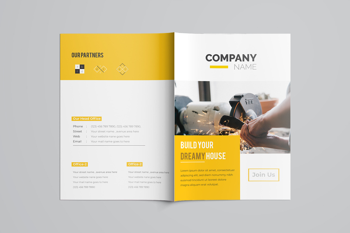 Creative Yellow Bifold Brochure, a Brochure Template by ZAAS (Photo 7 of 8)