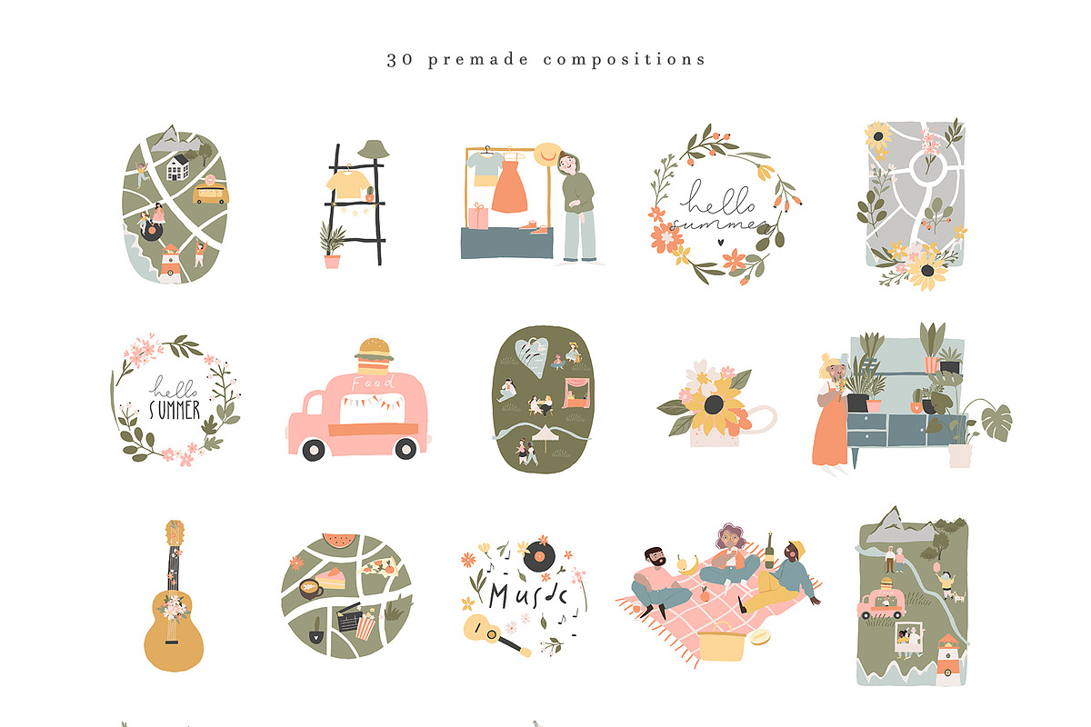 Summer Market - poster & map creator, a Decorative Illustration by Cute Atelier (Photo 10 of 18)