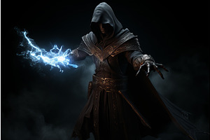 Mage Necromancer Bolt. Generate Ai