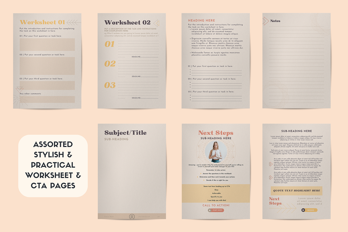 Workbook ebook Canva template Sunset, a Templates & Theme by Monarch 21 Design (Photo 5 of 8)