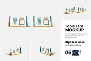 Table Tent Mockup, a Product Mockup by bimockup