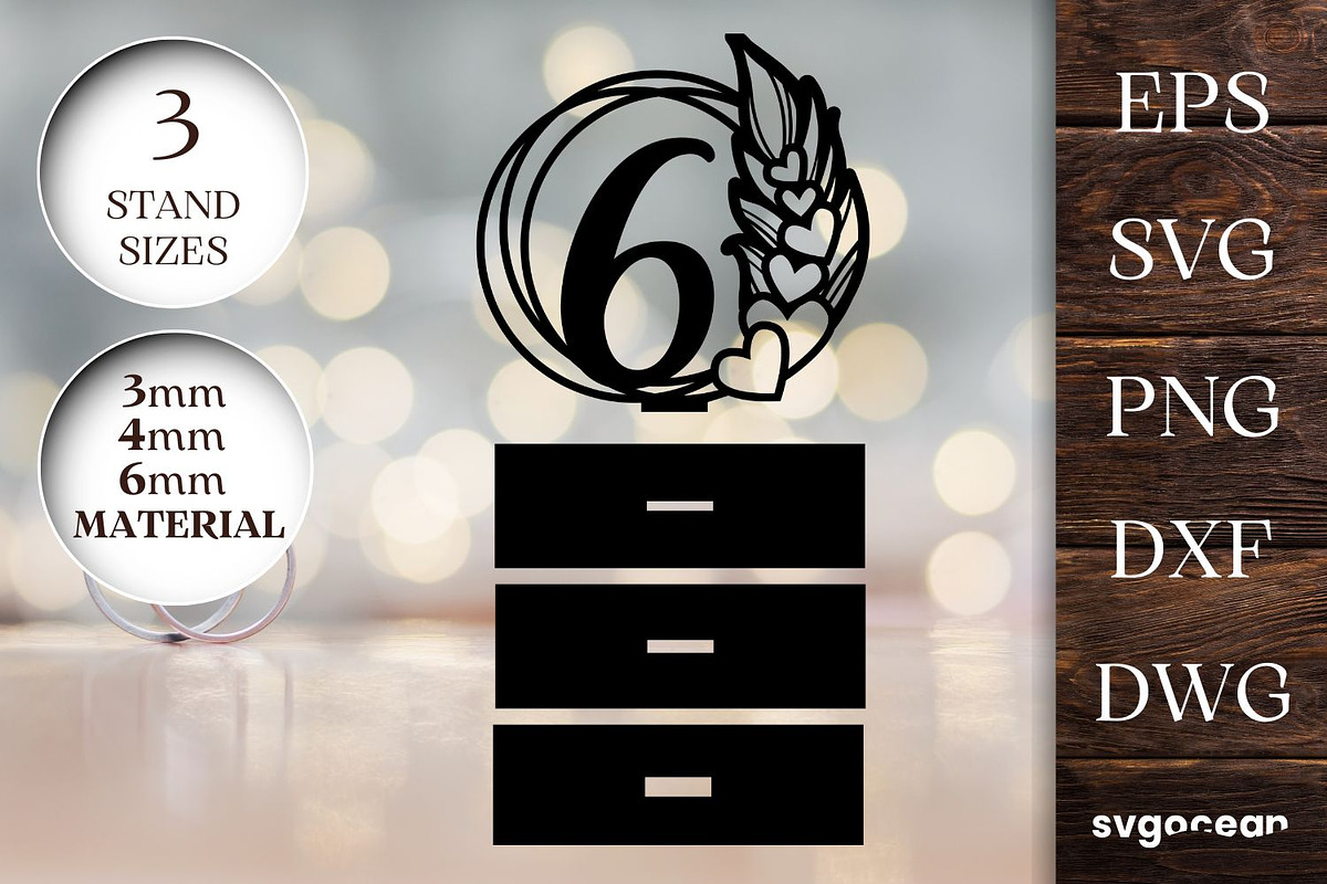 Feather Wedding Table Numbers SVG, a Decorative Illustration by svgocean