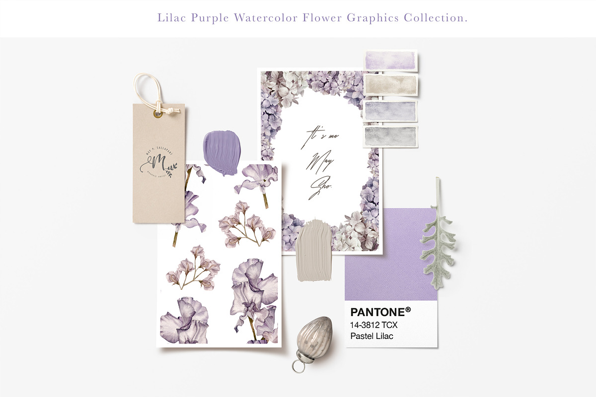 Lilac Purple Watercolor Flowers, an Illustration by May • SHO (Photo 3 of 13)