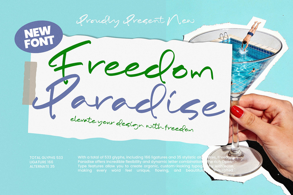 Freedom Paradise Handwritten Script, a Script Font by stylishtype.co (Photo 1 of 20)