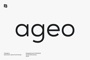 Ageo; 16 Geometric Font Family