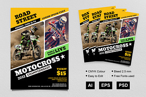 Motocross Sport Flyer Design