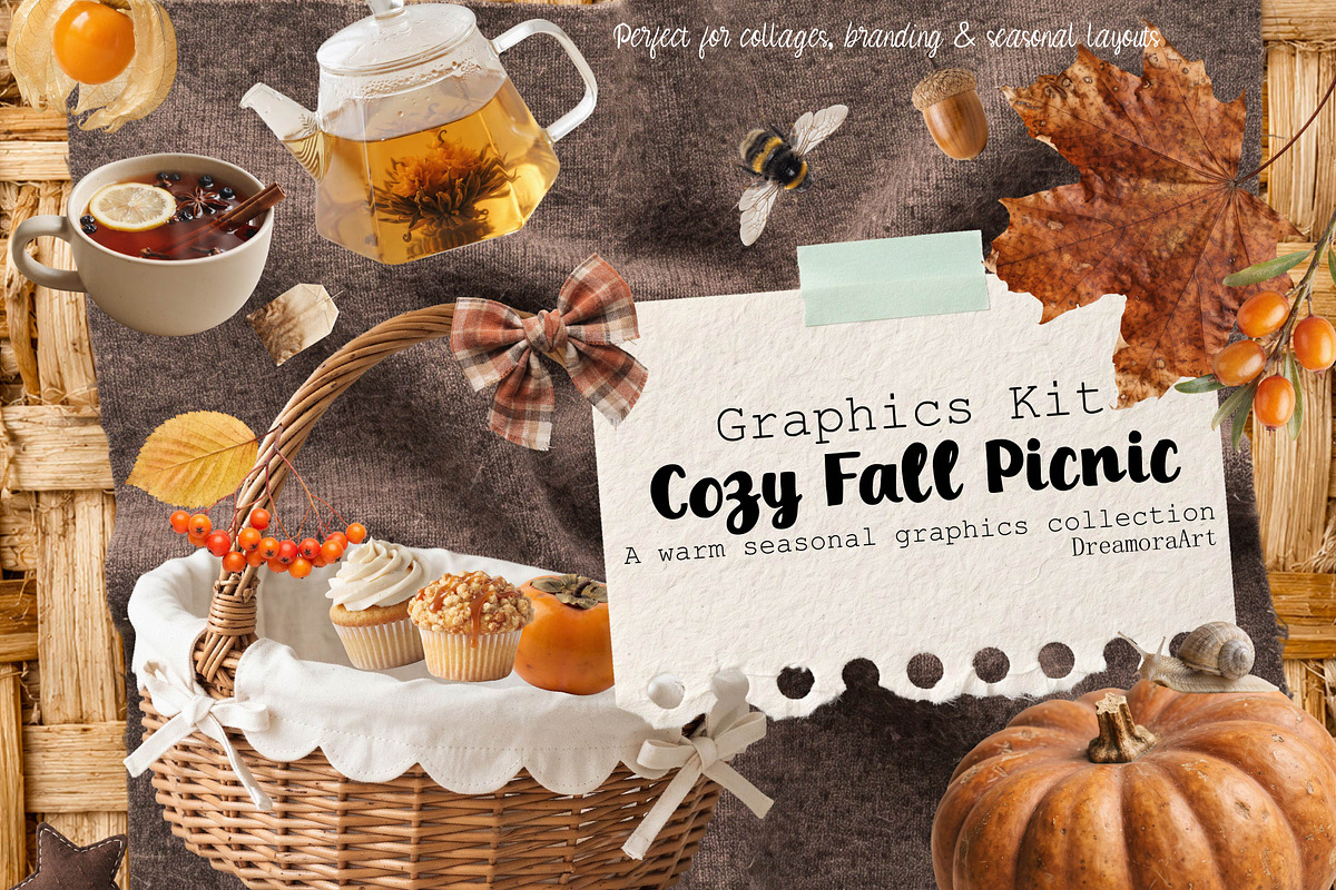 Cozy Autumn Picnic Graphics Kit, an Object Graphic by DreamoraArt (Photo 8 of 8)