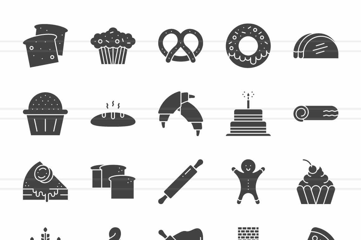 50 Bakery Glyph Icons, an Icon by IconBunny (Photo 2 of 2)