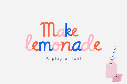 Make Lemonade Font, a Script Font by Emma Make