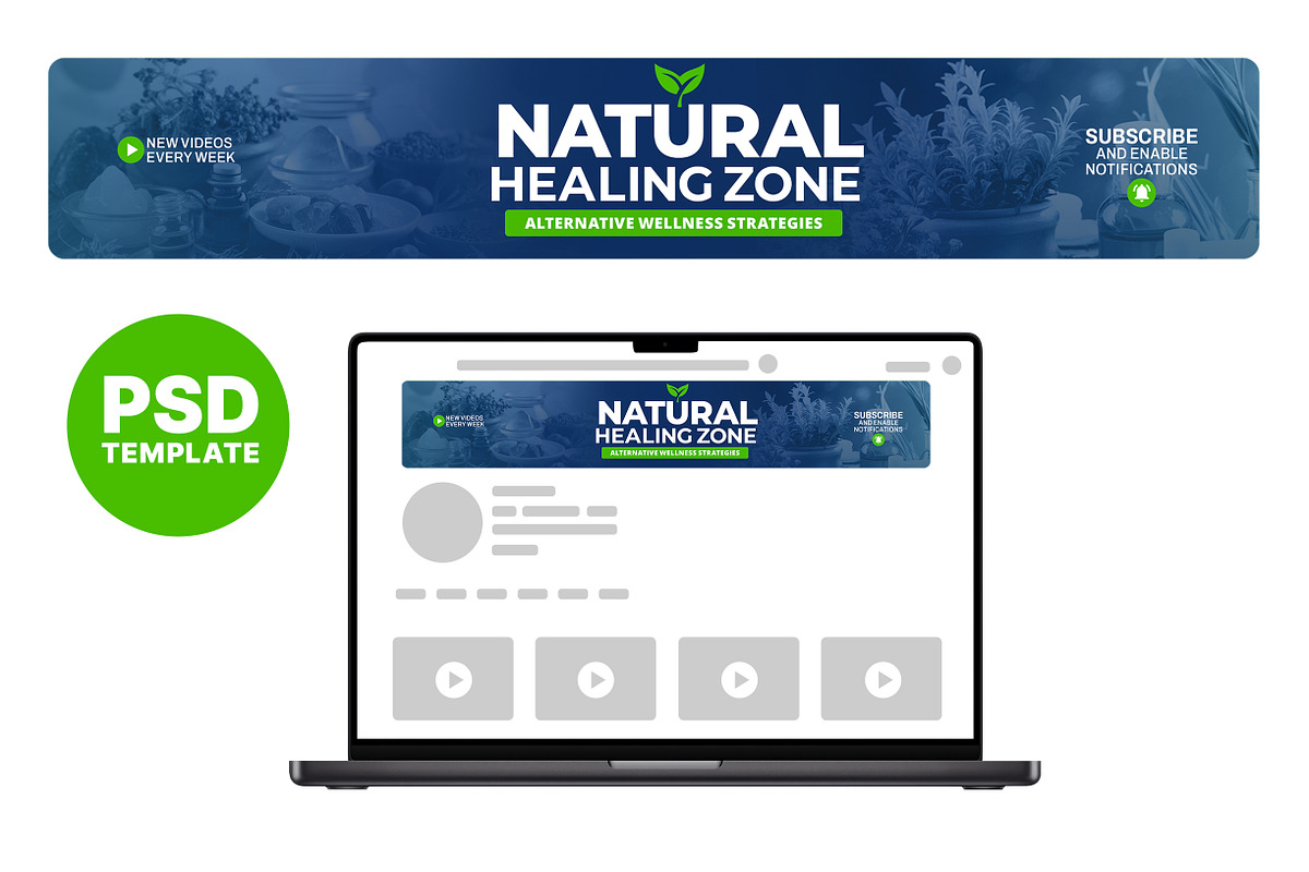 Health YouTube Banner Template, a Social Media Template by Vaughn Studios (Photo 1 of 5)