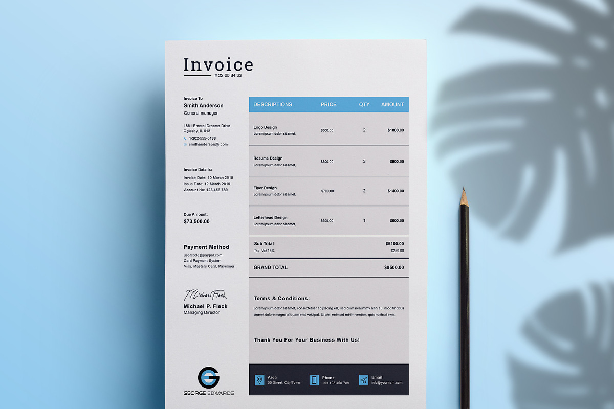Invoice, a Stationery Template by TelaTemplates (Photo 2 of 8)