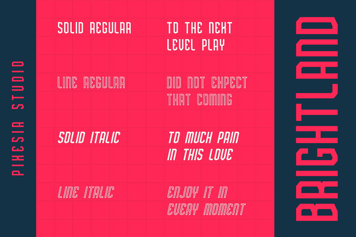 Brightland - Condensed Sans Serif, a Sans Serif Font by Pixesia Studio (Photo 11 of 13)