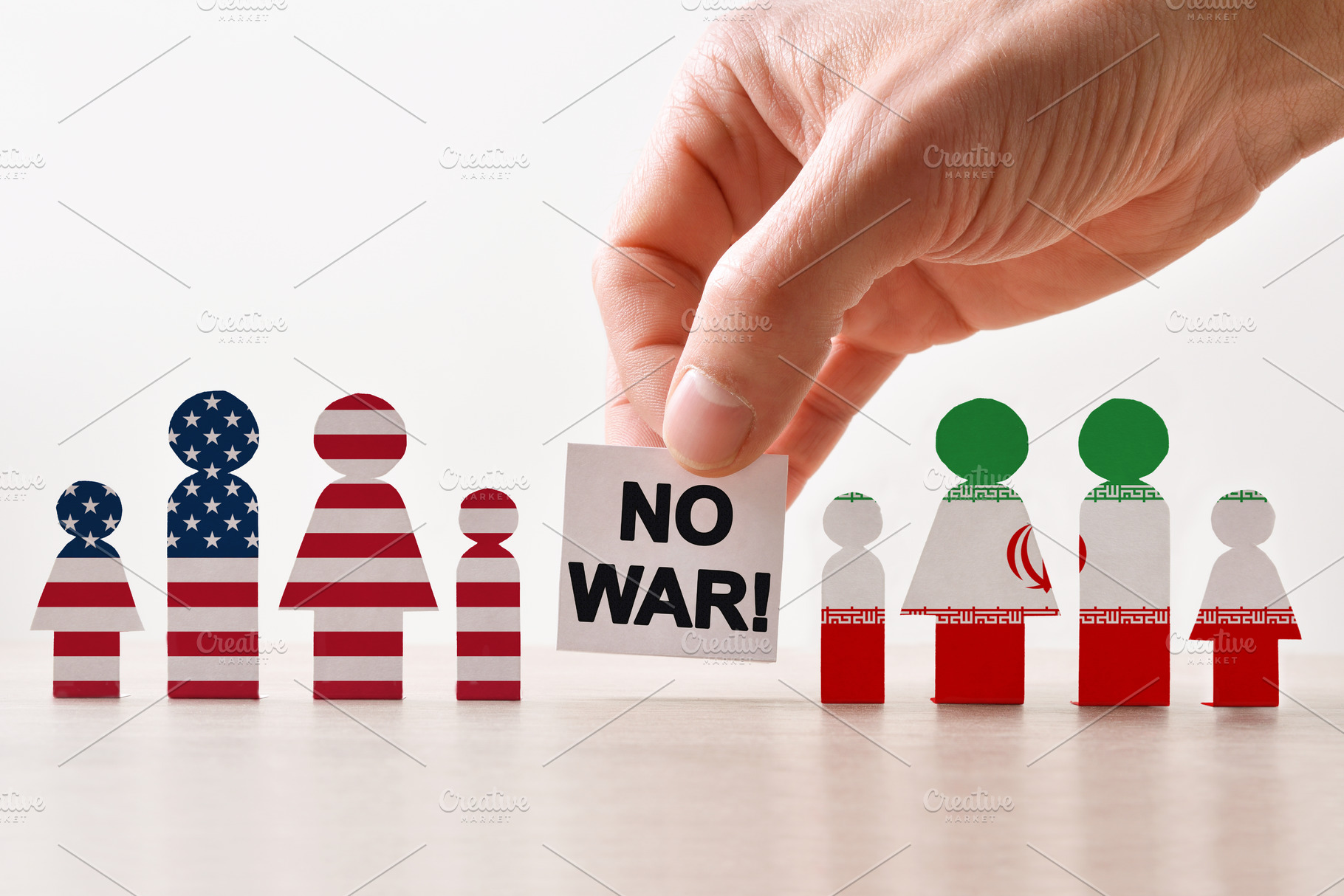 Hand Holding No War Sign Between Nations, an Industrial Photo by Davizro's Market