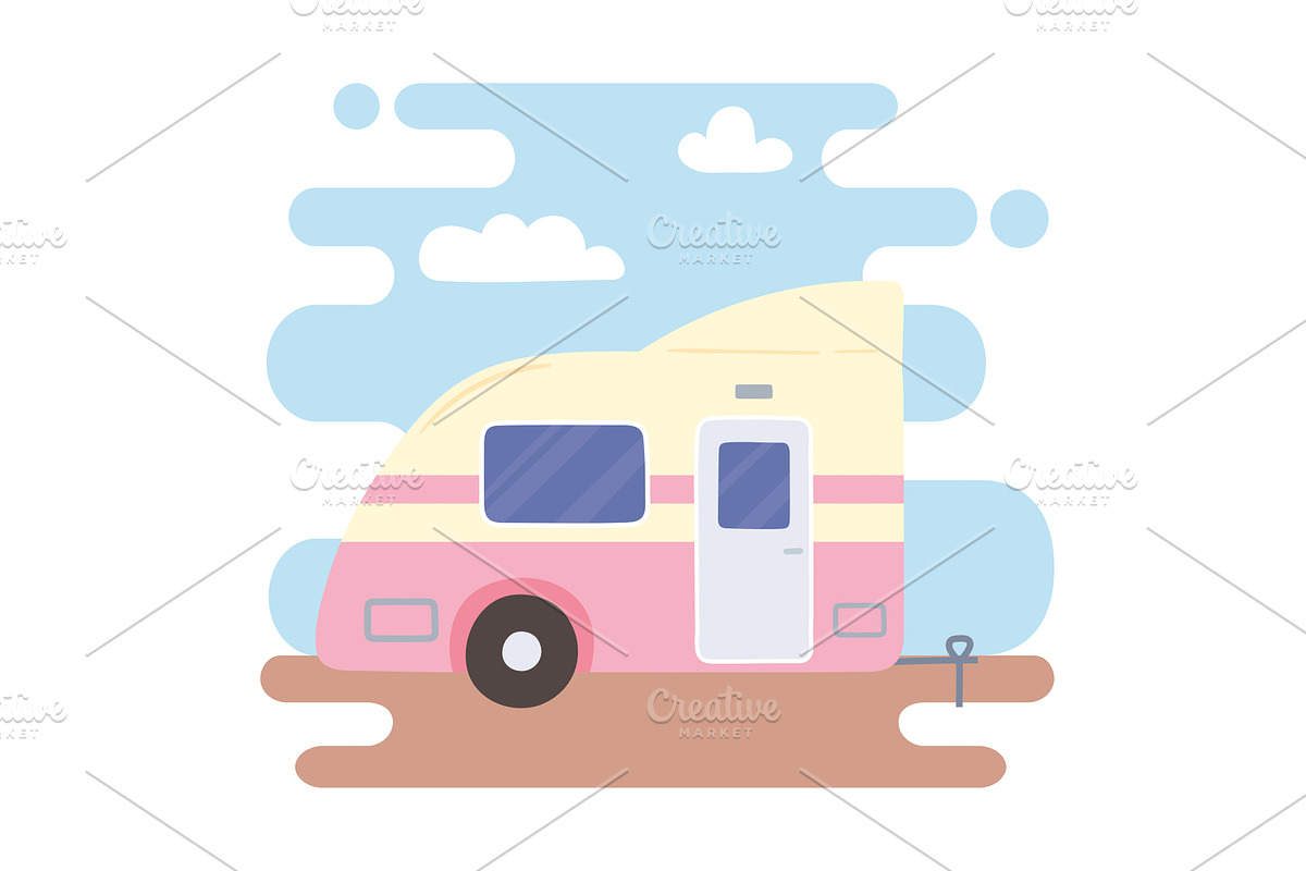 caravan trailer vehicle, a Transportation Illustration by studiogstock