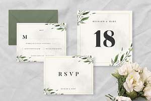 Watercolor Wedding Invitation Suite