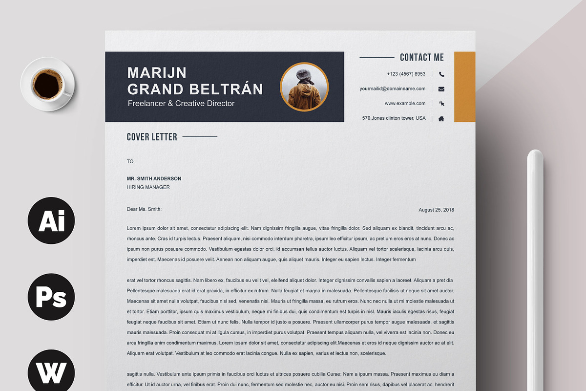 Creative Resume CV Template, a Resume Template by X-Type (Photo 3 of 5)