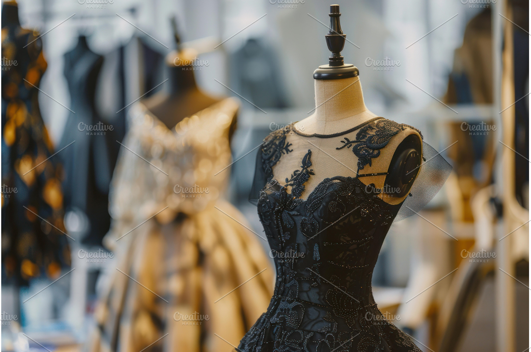 Elegant black lace dress displayed, a Beauty & Fashion Photo by Ylivdesign
