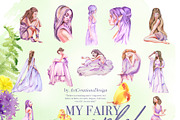 Hand-Painted My Fairy World Clipart, a Person Illustration by ArtCreationsDesign (Thumbnail 12 of 15)