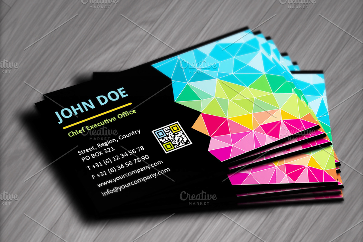 Colorful Geometric Business Cards, a Business Card Template by joyologo (Photo 2 of 5)