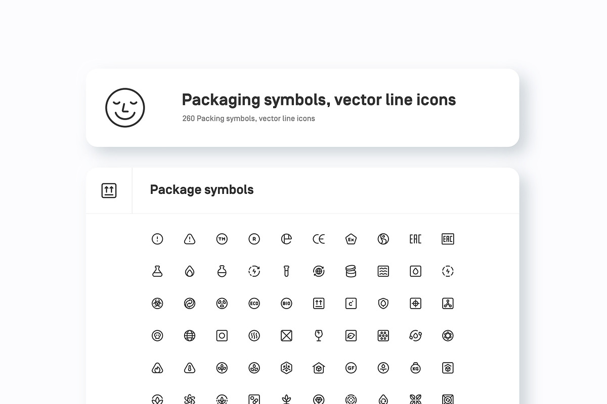 Packaging Symbols, vector line icons, an Outline Icon by Myicons (Photo 2 of 2)