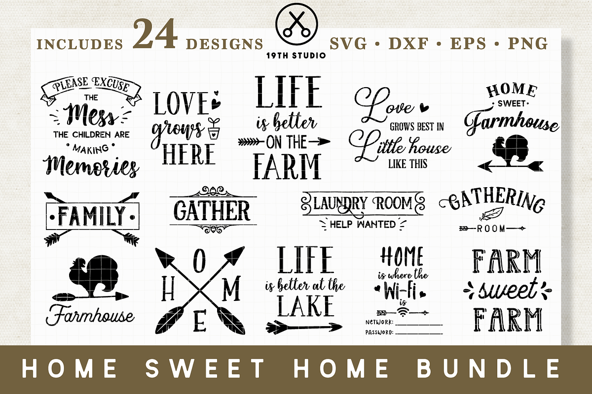 Home SVG Bundle | MB14, an Illustration by Craft House SVG (Photo 1 of 3)