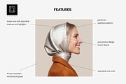 Silk Headscarf Mockup – Model (PSD), a Hat Mockup by 1001 mockups (Thumbnail 2 of 9)