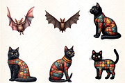 Cute Patchwork Halloween Clipart, an Illustration by CrexoraLab (Thumbnail 3 of 5)