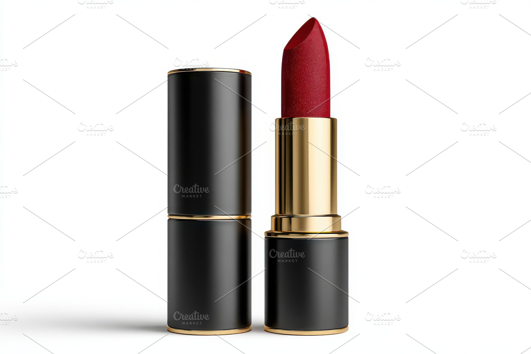 Red lipstick in black and gold tube, an Arts & Entertainment Photo by Pixeness Studio